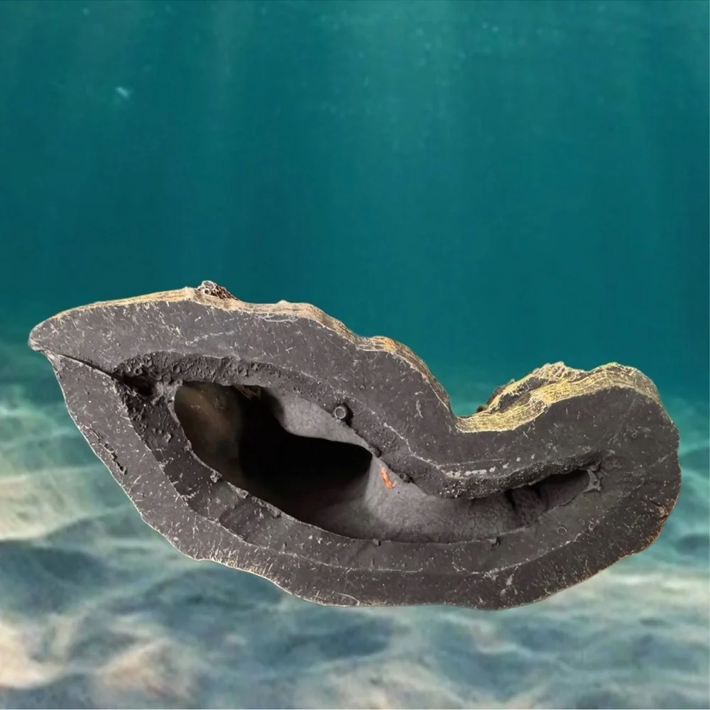 Aquarium Decor: Little Poly Resin Cave And 5 Soft Plastic Plants